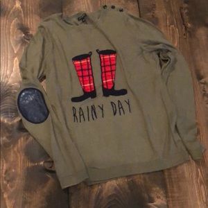 Olive Green Rainy Day Sweater